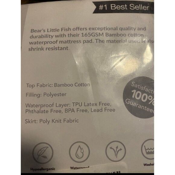 Bamboo cotton waterproof mini basinet pad protector NEW 25 x 16 - Picture 2 of 5